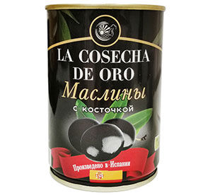 Маслины Золотой урожай с косточкой 280гр