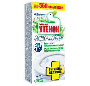 Чистящее средство для туалета Туалетный утенок 5в1 стикер Океан Оазис 10гр 3шт