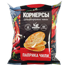 Чипсы цельнозерновые кукурузно-рисовые Dr.Korner с паприкой и чили 50гр