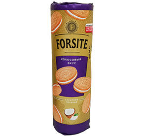 Печенье-сэндвич с кокосовым вкусом Forsite 208гр