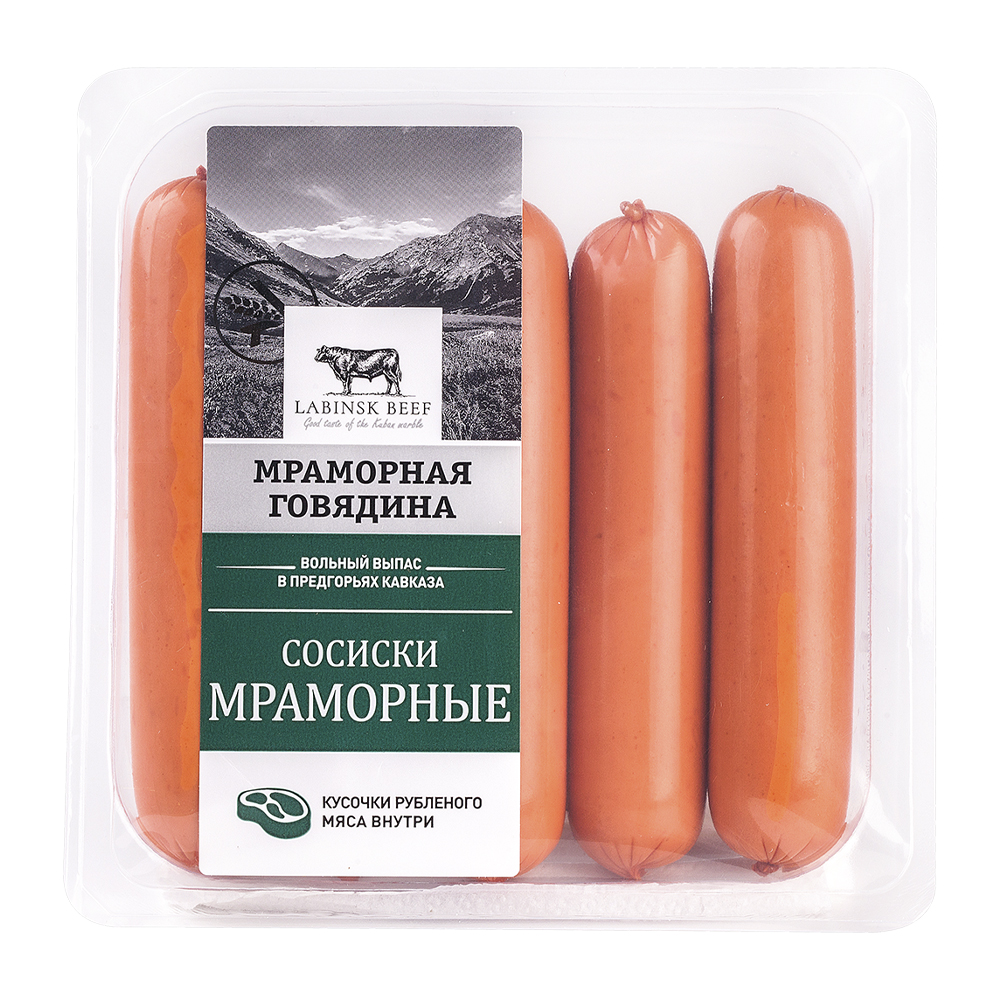 Сосиски Мраморные 300 гр Labinsk Beef 260₽