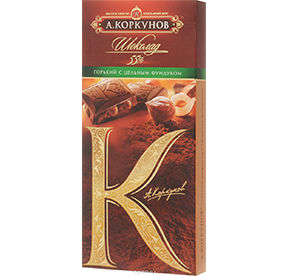 Шоколад горький с цельным фундуком Коркунов 90гр