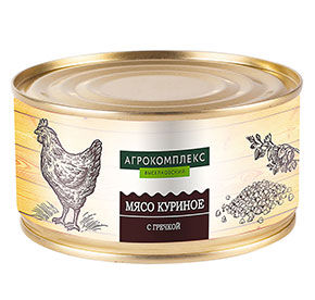Мясо куриное с гречкой ж/б 325гр