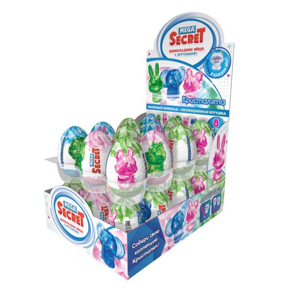 Конфеты MEGA SECRET КРИСТАЛЯТА шоколадное яйцо с игрушкой