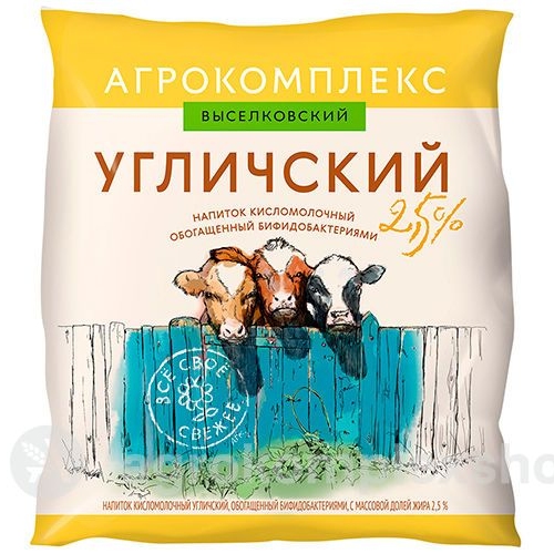 Угличский биопродукт кисломолочный 2,5% 0,5л пленка