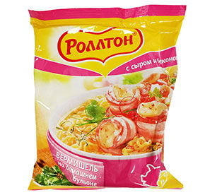 Вермишель Роллтон сыр/бекон м/у 60г 