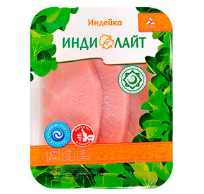 Индилайт Филе грудки индейки охл, лоток ГВУ, 0,5 шт. 4 вл.
