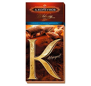 Шоколад Коркунов горький с миндалем 90гр