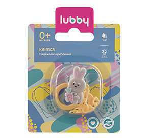 Клипса для пустышки "Зайчик" на цепочке Lubby