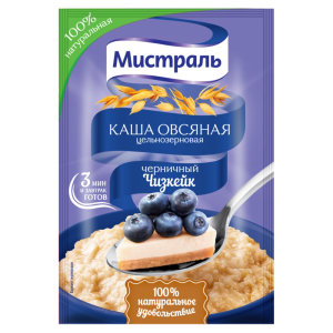 Каша 40 г Мистраль овсяная Черничный Чизкейк м/уп