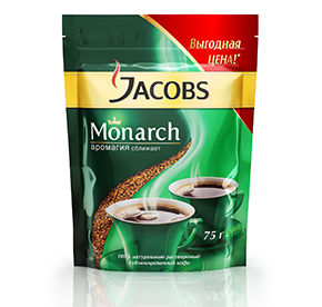 Кофе Jacobs Monarch натуральный растворимый сублимированный 75гр