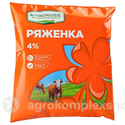 Ряженка м.д.ж. 4% Агрокомплекс 0,45л