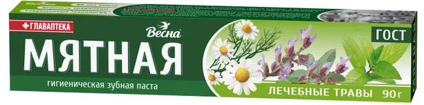 Зубная паста Весна мятная (лечебные травы) , 90 г, в пенале 
