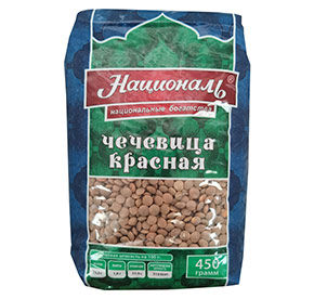 Чечевица красная Националь в/с 450г м/уп