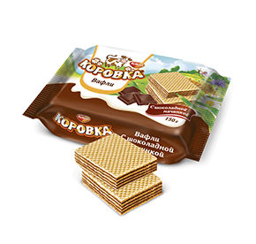 Вафли Коровка c шоколадной начинкой 150гр