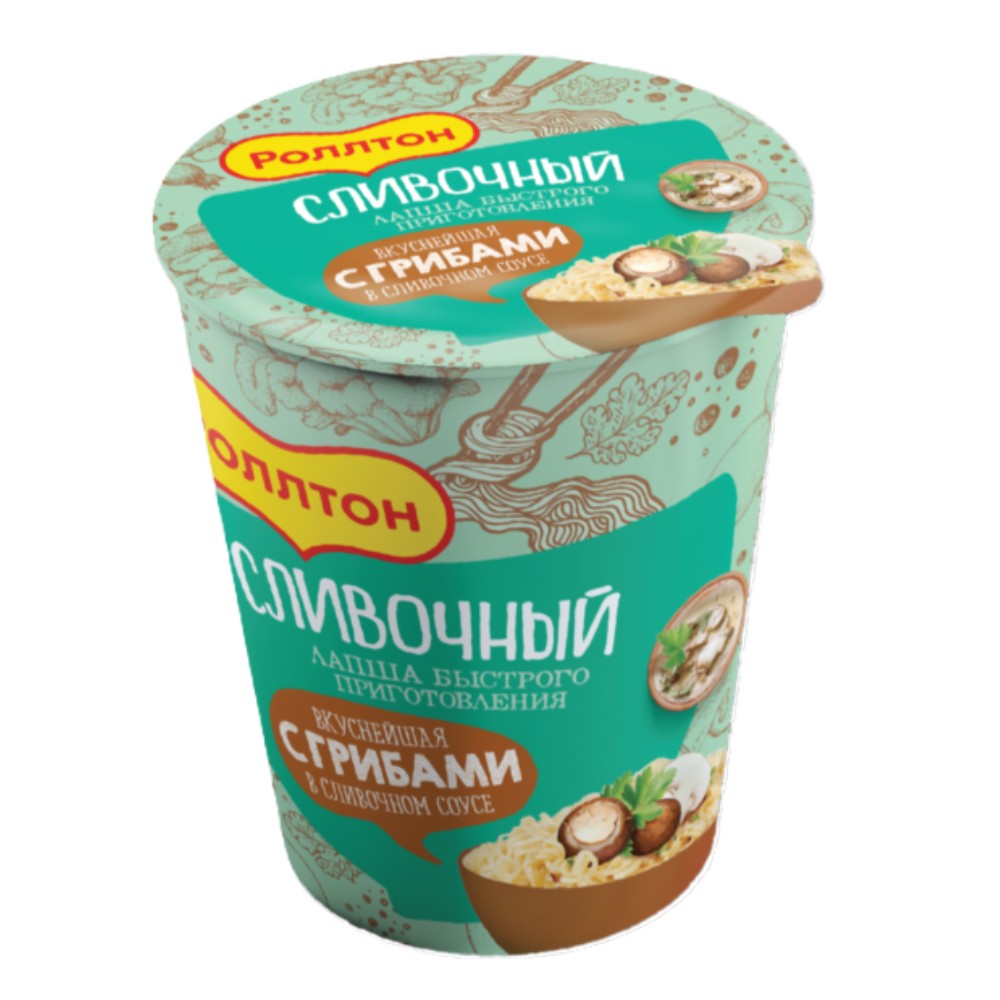 Лапша 70 гр Роллтон с грибами  в сливочном соусе плст 75₽
