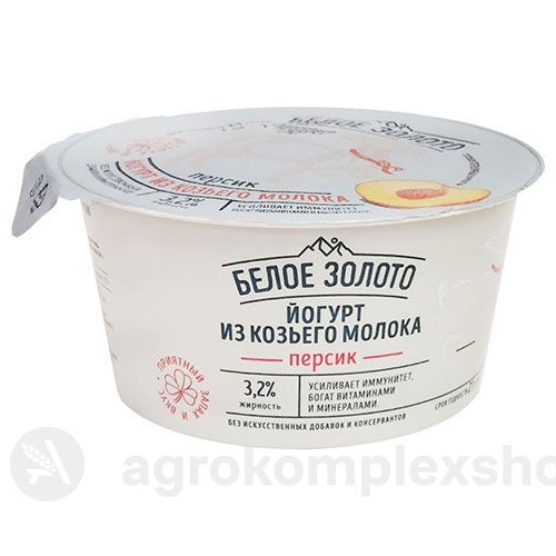 Йогурт козий 3,2% Белое Золото Персик 150гр
