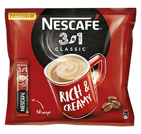 Кофе NESCAFE КЛАССИК 3в1  кофейный растворимый 14,5г *50 шт 