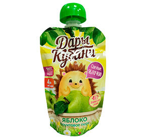 Пюре Фруктовое 90г Дары Кубани из яблок дой-пак