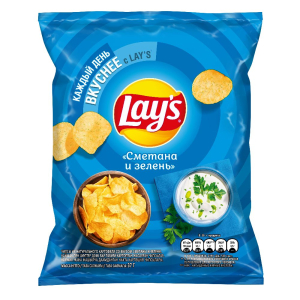 Картофельные чипсы Lay's Сметана и зелень 37г м/у