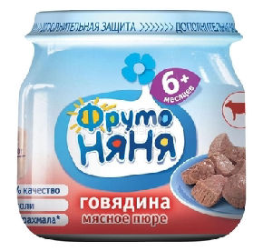 Пюре мясное Фрутоняня говядина  80гр. Прогресс