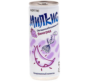 Напиток молокосодер Милкис Lotte Виноград 0,25л газ ж/б / Lotte Chilsung Beverrage