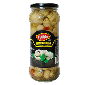 Шампиньоны ЕКО маринованные целые ст/б 0,58л