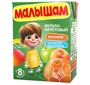 Нектар мультифруктовый неосветленный МАЛЫШАМ с 8 мес 0,2л т/пак