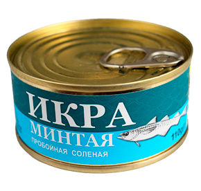Икра минтая Авистрон пробойная соленая ж/б 120гр