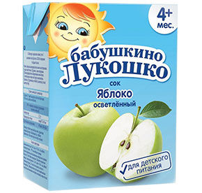 Сок яблочный осветленный Бабушкино лукошко с 4 мес т/пак 0,2л