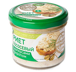 Риет лососевый с каперсами и укропом Меридиан 100гр