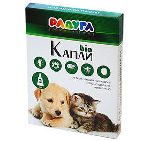 Капли для щенков и котят от блох, клещей, комаров Радуга БИО 3мл