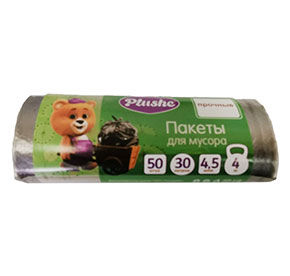 Мусорные мешки Plushe 30л (23 5*49) 50шт 4,2мкм прочные