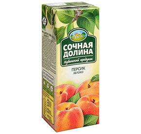 Напиток сокосодержащий Сочная Долина Персик-Яблоко 200мл