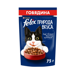 Корм для кошек Говядина Природа вкуса Felix 75гр
