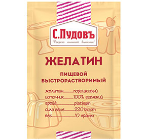 Желатин пищевой Пудовъ 10гр