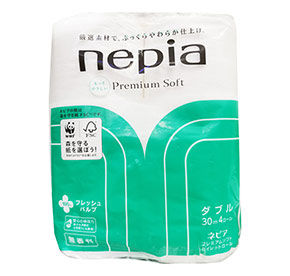 Nepia Туалетная бумага двухслойная Premium Soft без аромата 4х30м