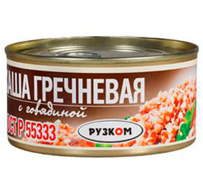 Каша Рузком гречневая с говядиной ж/б 325гр