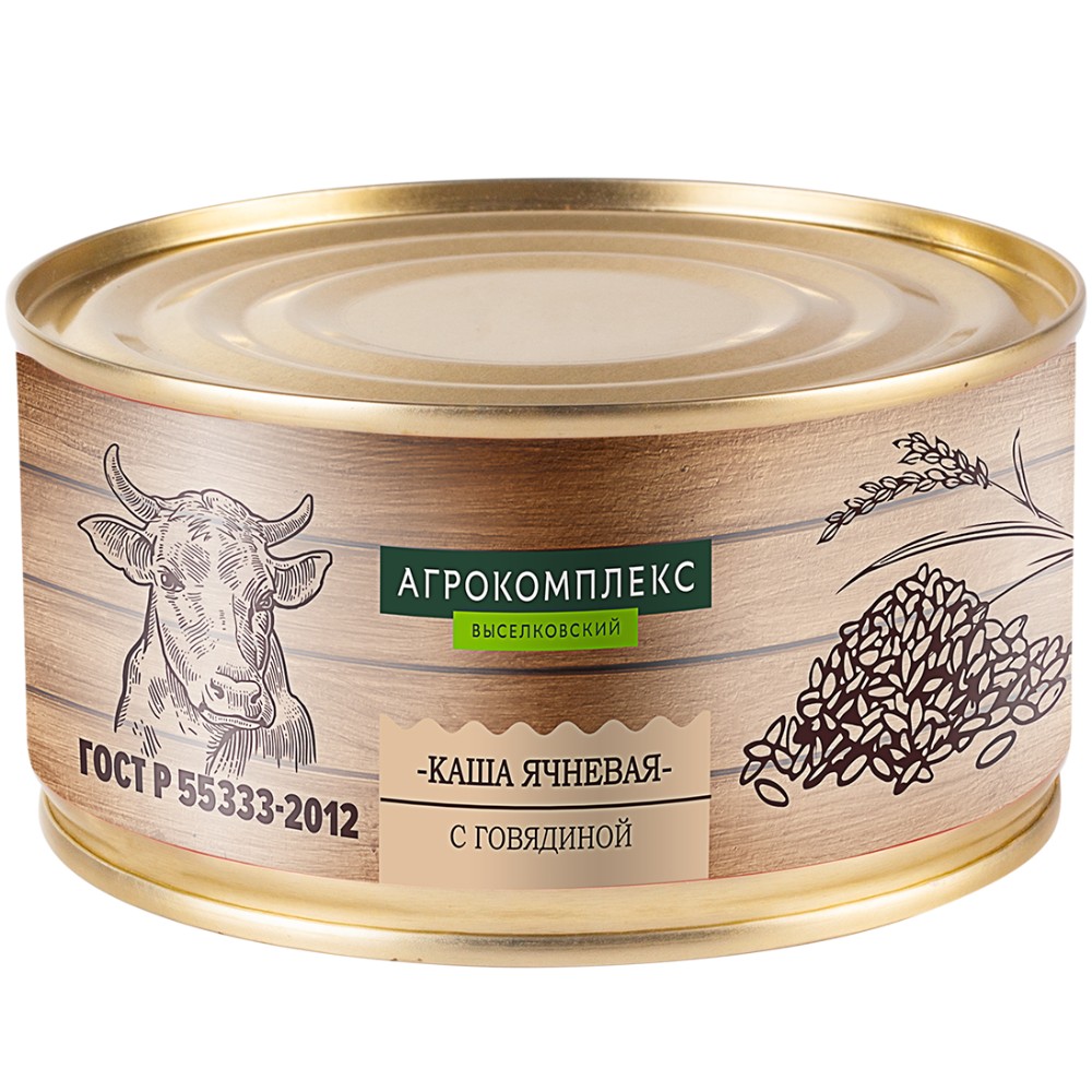 Каша ячневая с говядиной ж/б 325гр