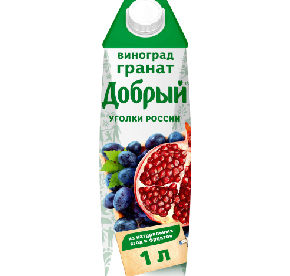 Уголки России Добрый 1л Нектар из винограда и граната