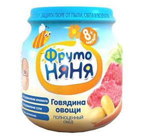 Фрутоняня  Пюре из Говядины с Овощами (Картофель, Капуста, Морковь) {с 8 мес} 100г