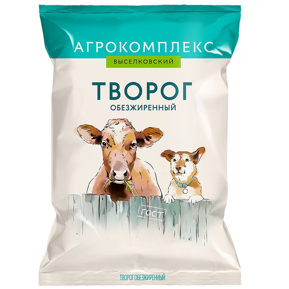 Творог обезжиренный 180гАгрокомплекс ММЗ м 65₽