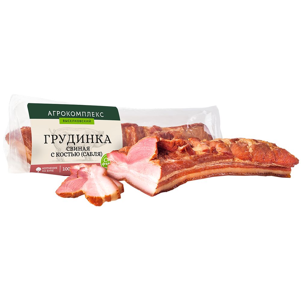 Грудинка свиная копчено-вареная 1 кг Агрокомплекс 700₽