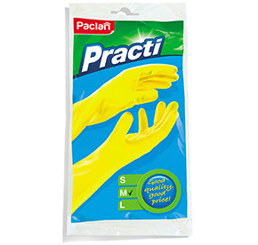 Paclan Пара резиновых перчаток (М) желтые