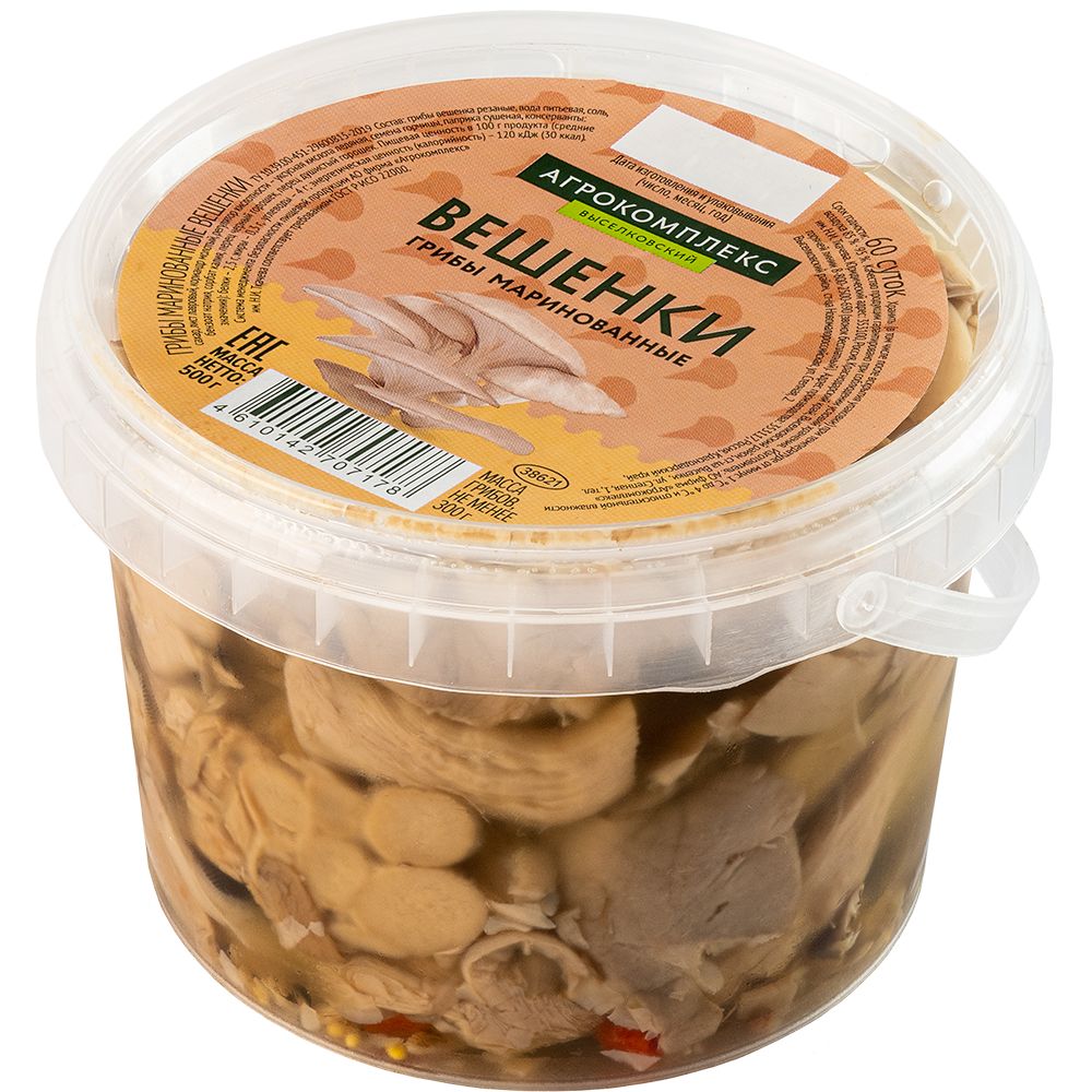 Грибы маринованные Вешенки Агрокомплекс 440гр 170₽
