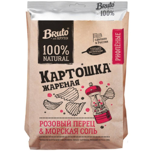 Чипсы БРУТО Крафт картофельные Розовый перец и морская соль 120 г