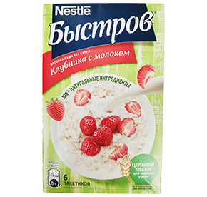 Каша овсяная Быстров Клубника с молоком 240гр