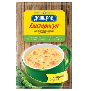 Быстросуп Доширак  Суп-пюре Гороховый с сухариками 17г