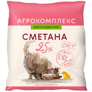 Сметана 25,0% Агрокомплекс 400гр пленка