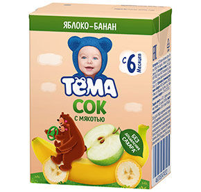 Сок яблочно-банановый с мякотью Тёма 200мл